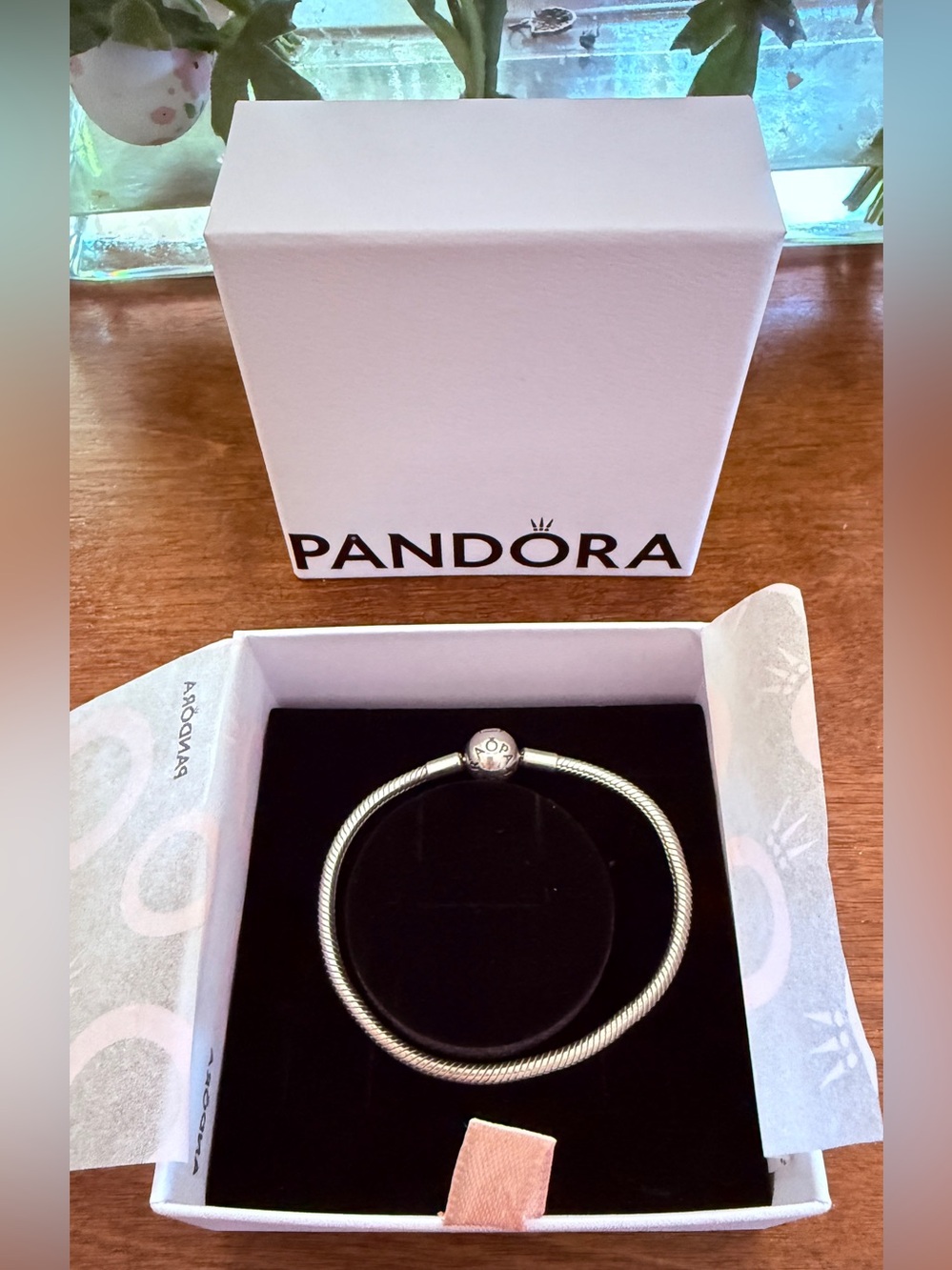 Pandora Sterling Silver Snake Chain Bracelet 7.1 inches